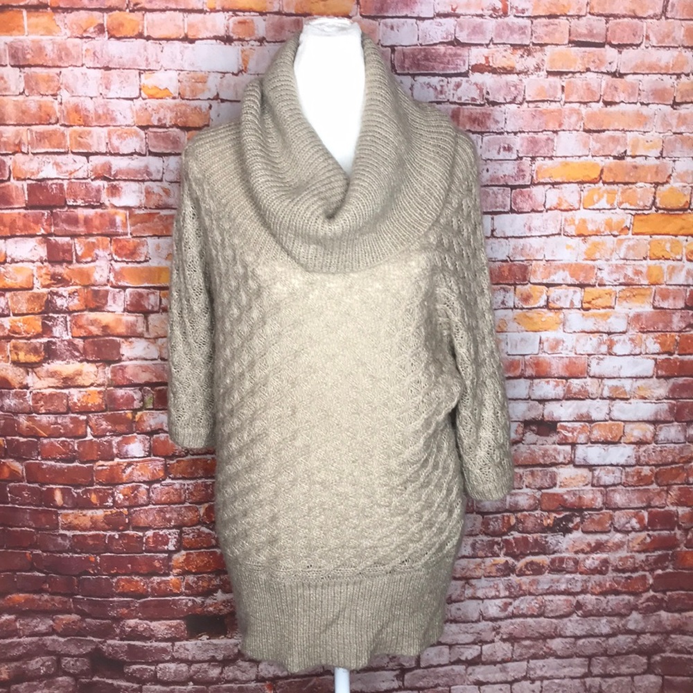 Old Navy Tan Wool Mohair Blend Cowl Neck Sweater